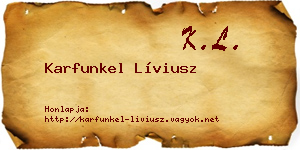 Karfunkel Líviusz névjegykártya